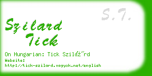 szilard tick business card